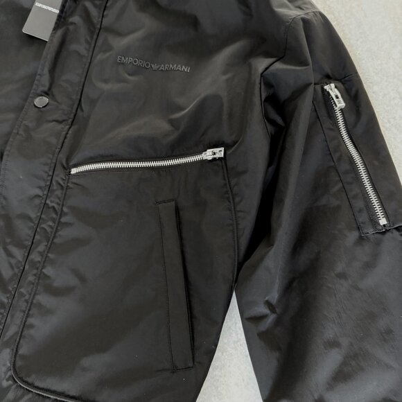 EMPORIO ARMANI Mens Black Nylon Blouson Jacket Size 52, NWT $675 - Picture 7 of 16